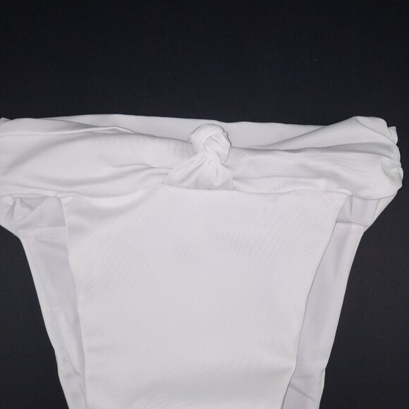ASOS Design Women's Knot High Waist Bikini Bottom Size 4 White Swim - Picture 2 of 9